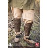 Fighter Leather Greaves - S - Brown