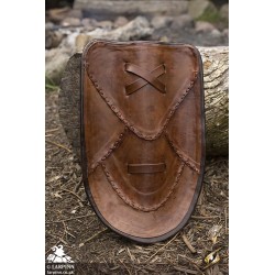 Leather Buckler - 18IN X 11IN - LARP