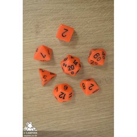 Polyhedral 7 Dice Set - Orange/Black