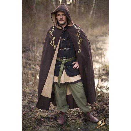 Embroidered Cape/Cloak - Brown