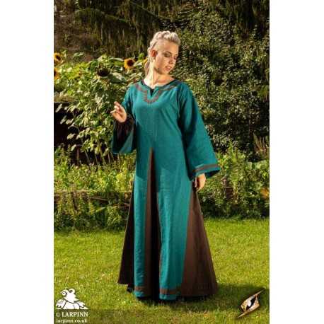 Astrid Dress - Azure / Brown