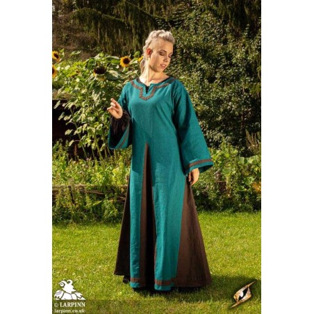 Astrid Dress - Azure / Brown