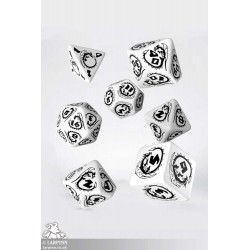 Dragon RPG White & Black Polyhedral Dice Set