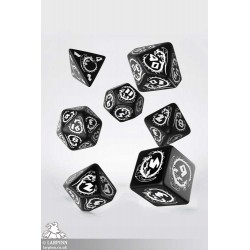 Dragon RPG Black & White Polyhedral Dice Set