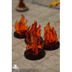 Game Inn - x4 Fire Marker - RPG Terrain & Spells