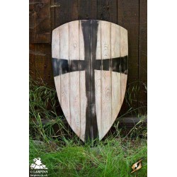Crusader Shield - White/Black - 36IN x 24IN - LARP