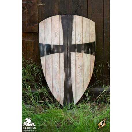 Crusader Shield - White/Black - 36IN x 24IN - LARP