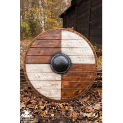 Thegn Saxon Shield - Wood/White - 32IN - LARP