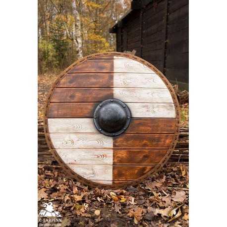 Thegn Saxon Shield - Wood/White - 32IN - LARP