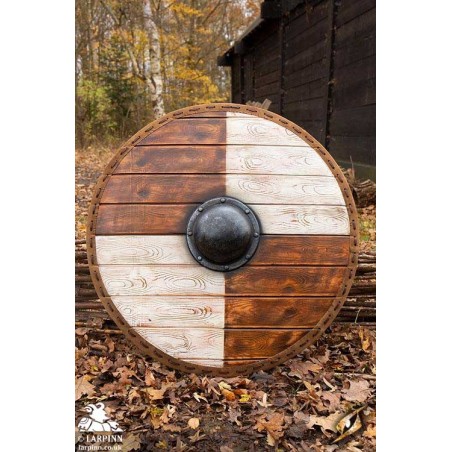 Thegn Saxon Shield - Wood/White - 32IN - LARP