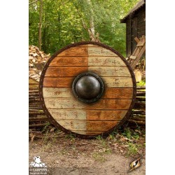 Thegn Saxon Shield - Wood/White - 28IN - LARP