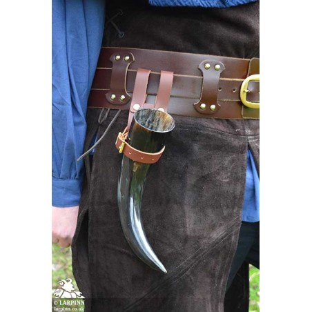 Viking Buckled Drinking Horn Holder - Brown