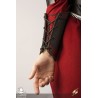 Warrior Bracers - Leather - Black & Red