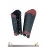 Warrior Bracers - Leather - Black & Red