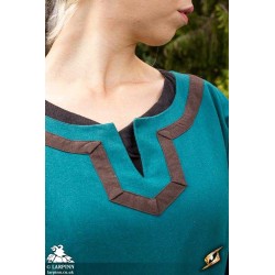 Astrid Dress - Azure / Brown