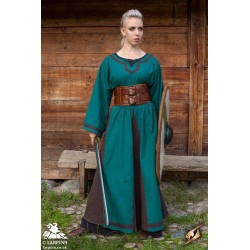 Astrid Dress - Azure / Brown