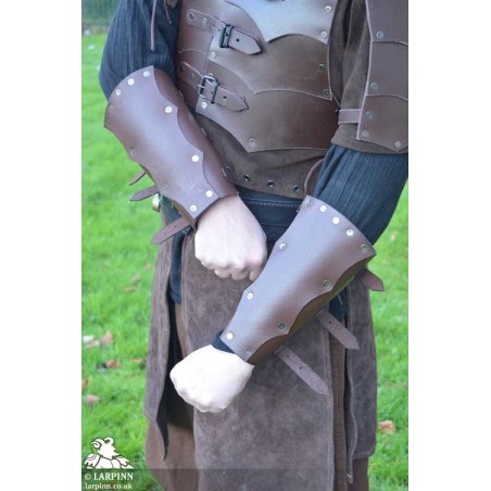 Ajax Leather Bracers - Brown