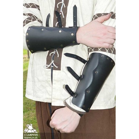 Ajax Leather Bracers - Black