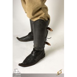 Dark Warrior Leg Protection Greaves - Epic Dark Metal