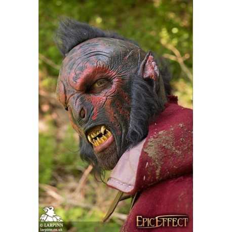 Carnal Orc Mask with Hair - Red