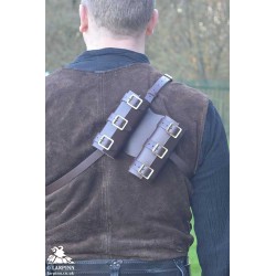 Wolf Double Back Scabbard - Brown