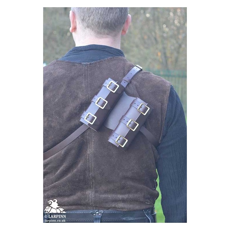 Wolf Double Back Scabbard - The Witcher Cosplay - Leather LARP Sheath