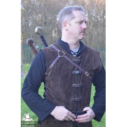 Wolf Double Back Scabbard - Brown