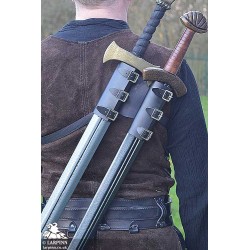 Wolf Double Back Scabbard - Black