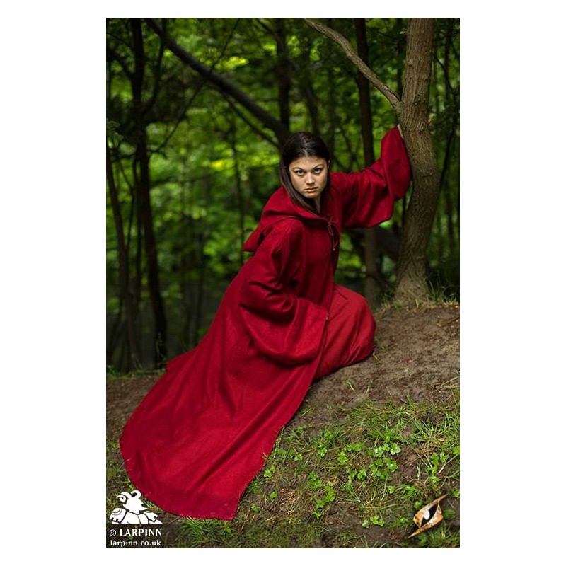 Red Robe Dnd Monk Robe - Dark Red - Benedict Robe - LARP Costume - Cleric - Mage