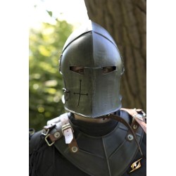 Visored Barbuta Helmet - Epic Dark