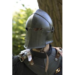 Visored Barbuta Helmet - Epic Dark