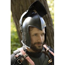 Visored Barbuta Helmet - Epic Dark