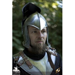 Visored Barbuta Helmet