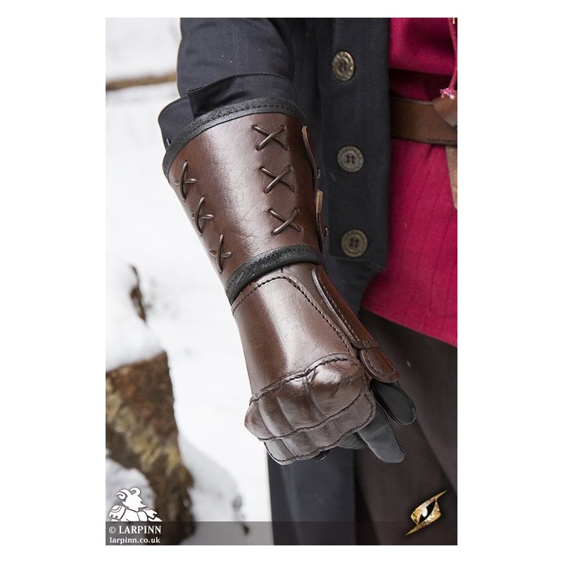 Leather Gauntlet - LARP Gloves, Vambracer, Arm Protection, Costume