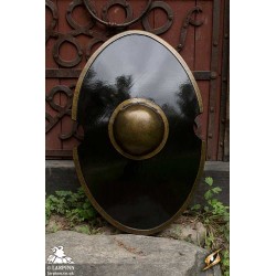 Elliptical Shield - Black - 28IN x 18IN - LARP